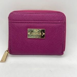 Hot pink credit card wallet.